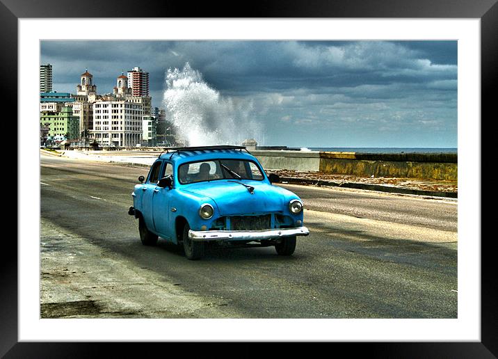 Havana Waterfront Framed Mounted Print by Neil Gavin