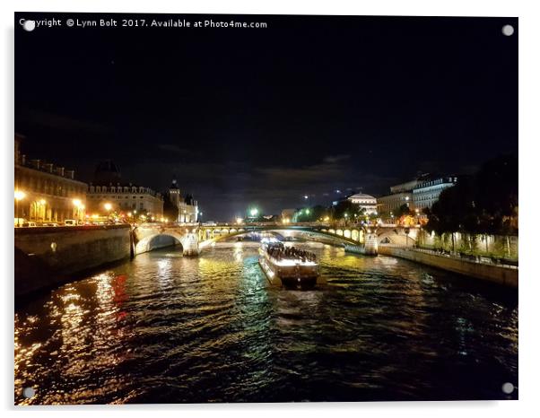 Paris at Night Acrylic by Lynn Bolt