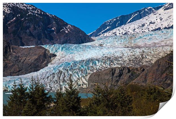 The Mendenhall Glacier in Juneau, Alaska Print by Janet Mann