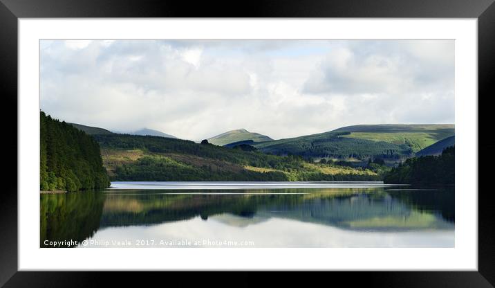 Cribyn Reflection in Pontsticill Reservoir. Framed Mounted Print by Philip Veale
