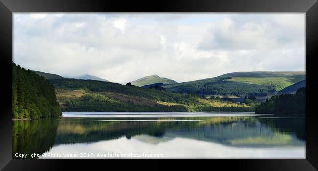 Cribyn Reflection in Pontsticill Reservoir. Framed Print by Philip Veale