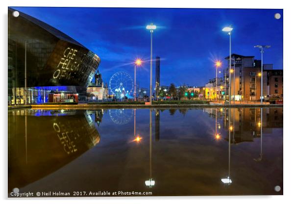 Wales Millennium Centre, Cardiff Acrylic by Neil Holman