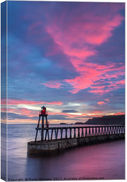 Whitby East Pier Canvas Print by Martin Williams