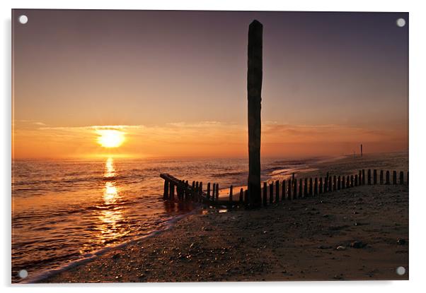 Caister Sunrise Acrylic by Stephen Mole