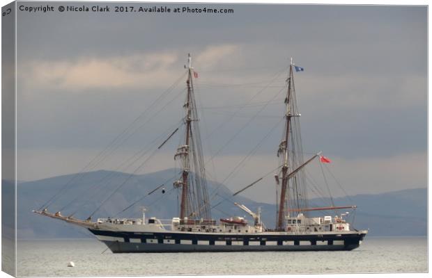 Majestic BrigRigged Tall Ship Canvas Print by Nicola Clark