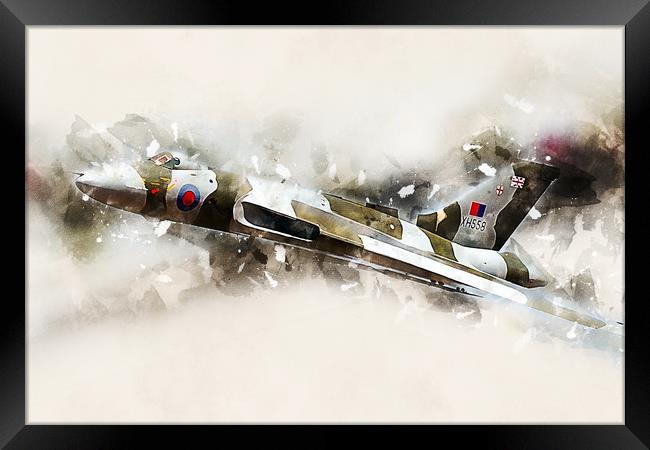 Vulcan Bomber - Painting Framed Print by J Biggadike