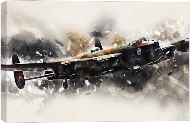 Lancaster Bomber CWHM  - Painting Canvas Print by J Biggadike