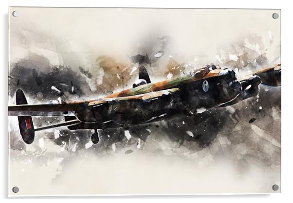 Lancaster Bomber CWHM  - Painting Acrylic by J Biggadike