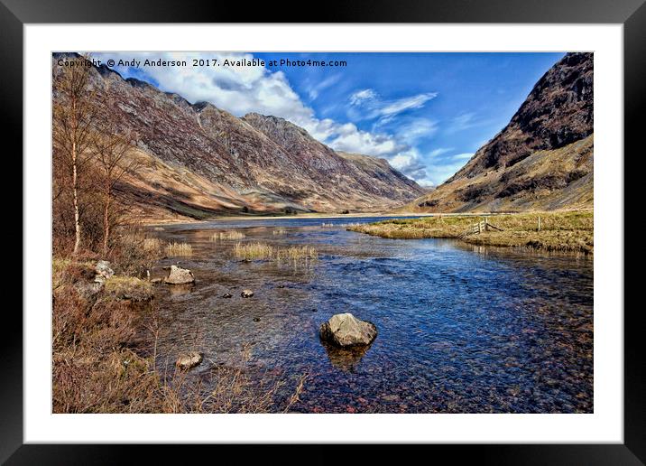Glencoe Loch Achtriochtan Framed Mounted Print by Andy Anderson