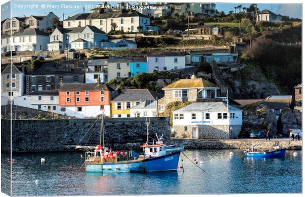 The Harbour Office, Mevagissey Canvas Print by Mary Fletcher