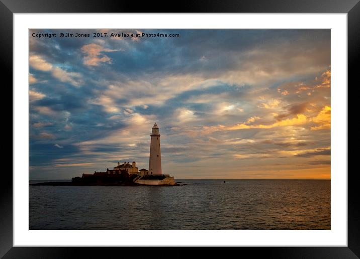 Daybreak at St Mary's Island 3 Framed Mounted Print by Jim Jones