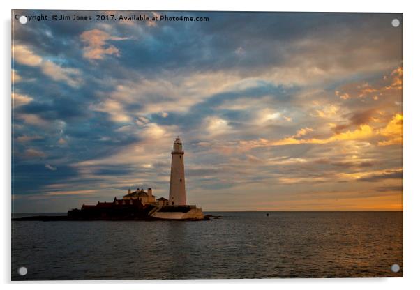 Daybreak at St Mary's Island 3 Acrylic by Jim Jones