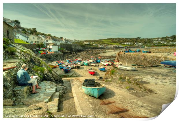 Coverack Harbour  Print by Rob Hawkins