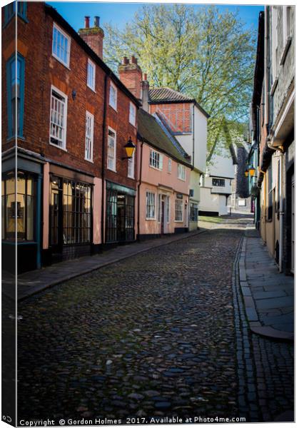 Old Norwich Shop Fronts Canvas Print by Gordon Holmes