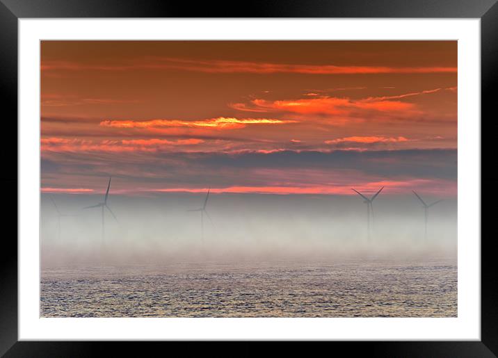 The fog on the Turbines Framed Mounted Print by Stephen Mole