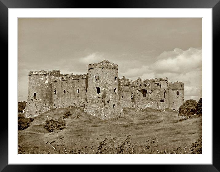 Carew Castle. Pembrokeshire. Wales. Framed Mounted Print by paulette hurley