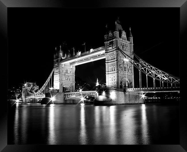 Tower Bridge Mono Framed Print by Toon Photography