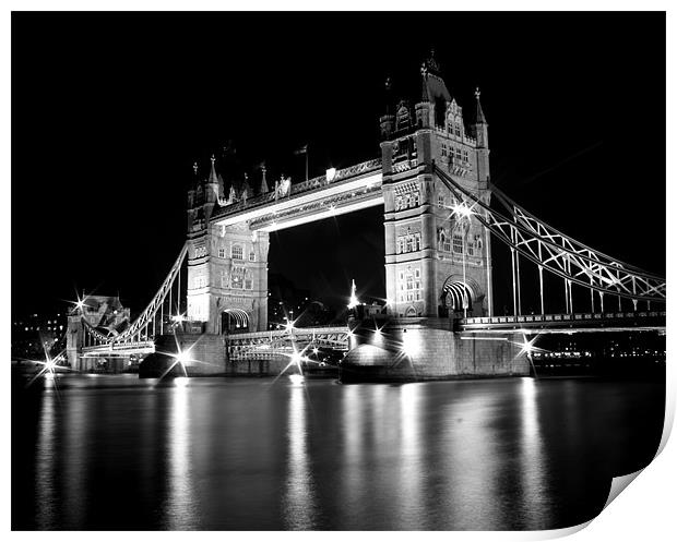 Tower Bridge Mono Print by Toon Photography