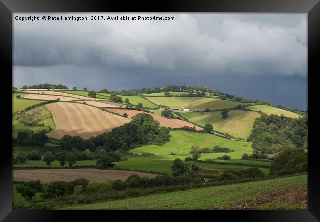 Hills round the Exe valley Framed Print by Pete Hemington