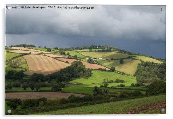 Hills round the Exe valley Acrylic by Pete Hemington