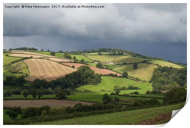 Hills round the Exe valley Print by Pete Hemington