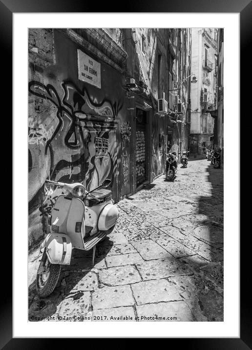 Vespa in Naples Framed Mounted Print by Ian Collins