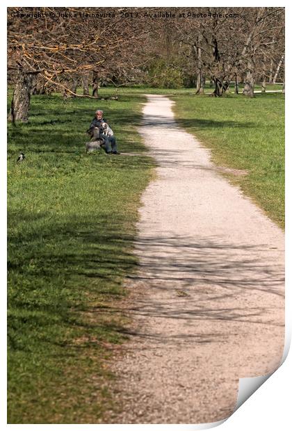 Long Path In The Park Print by Jukka Heinovirta