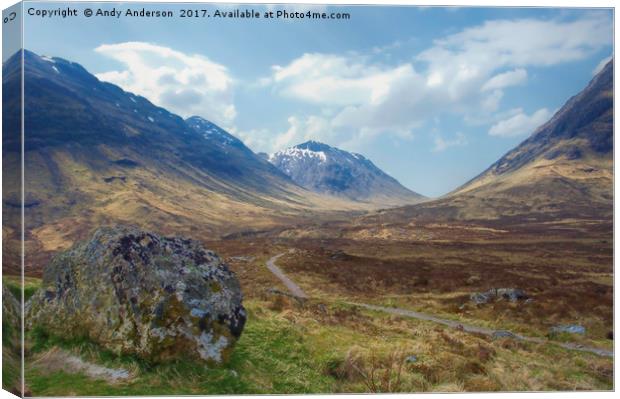 Towards Glencoe Scotland Canvas Print by Andy Anderson