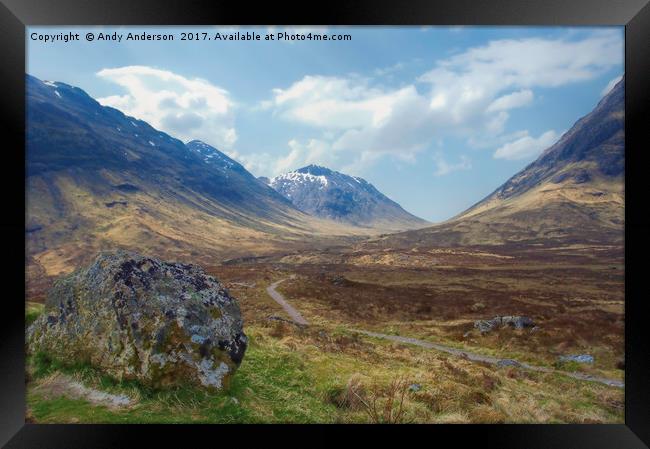 Towards Glencoe Scotland Framed Print by Andy Anderson