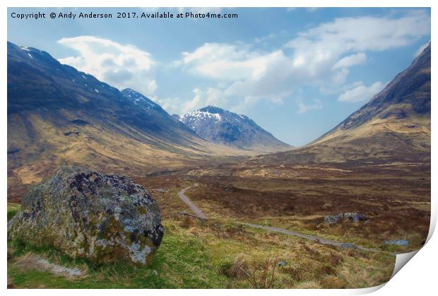 Towards Glencoe Scotland Print by Andy Anderson