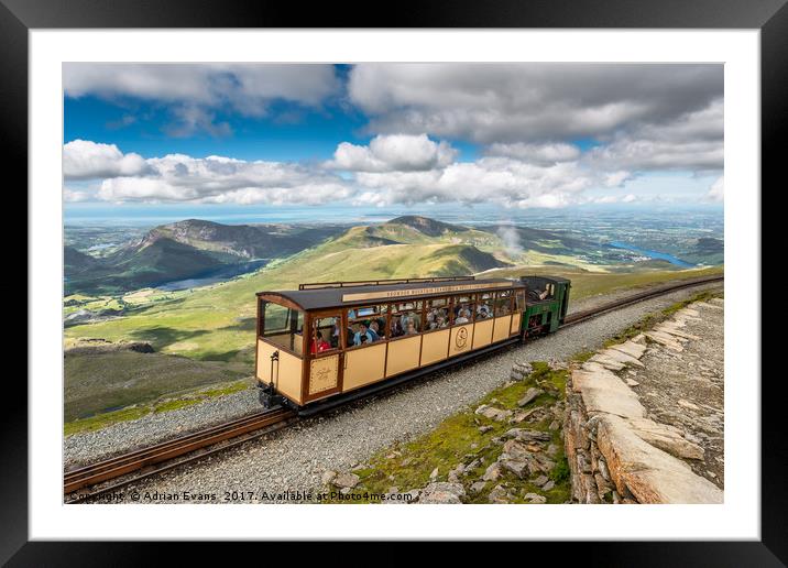 Snowdon Mountain Railway Framed Mounted Print by Adrian Evans