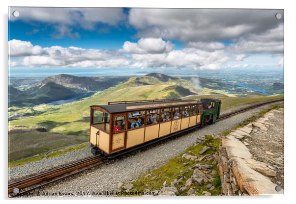 Snowdon Mountain Railway Acrylic by Adrian Evans