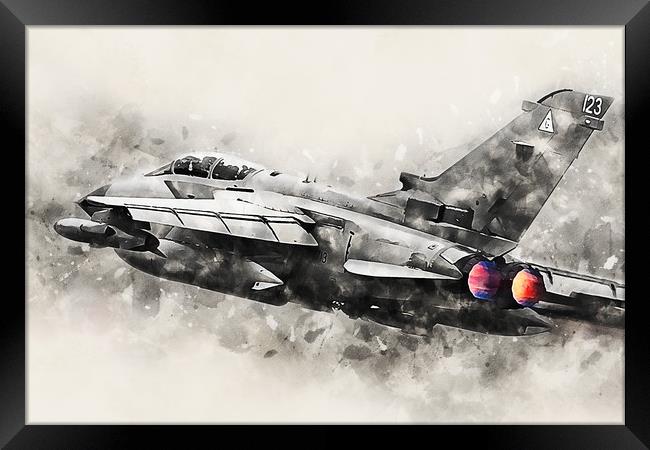 RAF Tornado - Painting Framed Print by J Biggadike