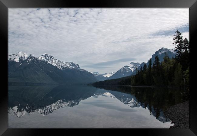 Glacier National Park, McDonald Lake Framed Print by Janet Mann