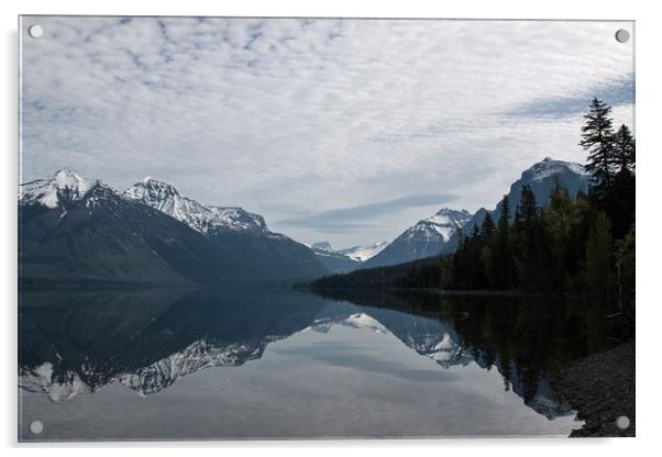 Glacier National Park, McDonald Lake Acrylic by Janet Mann