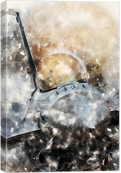 F-16 Fighting Falcon - Painting Canvas Print by J Biggadike