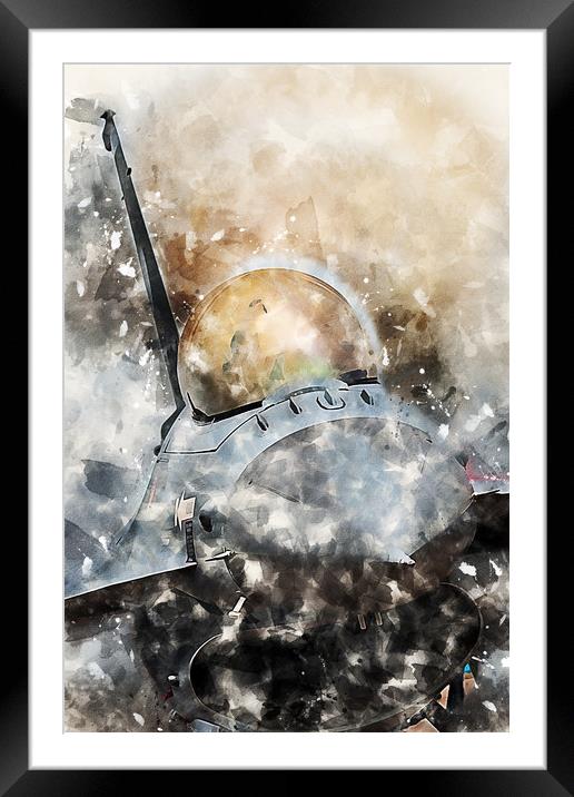 F-16 Fighting Falcon - Painting Framed Mounted Print by J Biggadike