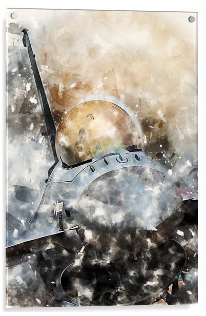 F-16 Fighting Falcon - Painting Acrylic by J Biggadike