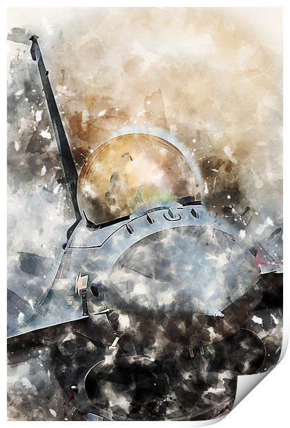 F-16 Fighting Falcon - Painting Print by J Biggadike