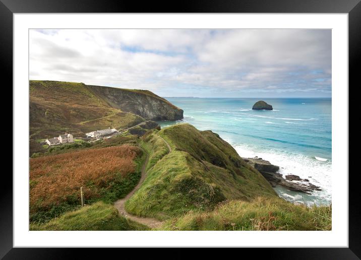 Trebarwith strand Cornwall Framed Mounted Print by Eddie John