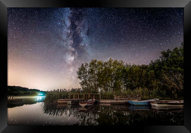 Night Sky Over Llangorse Lake Framed Print by Karl McCarthy