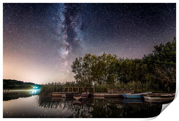 Night Sky Over Llangorse Lake Print by Karl McCarthy
