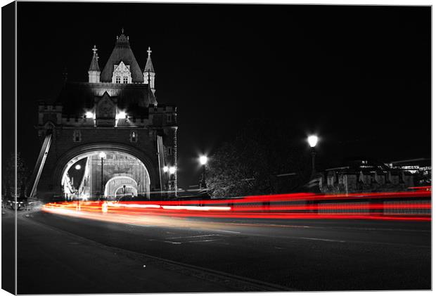 Tower Bridge Light Trails Canvas Print by Toon Photography