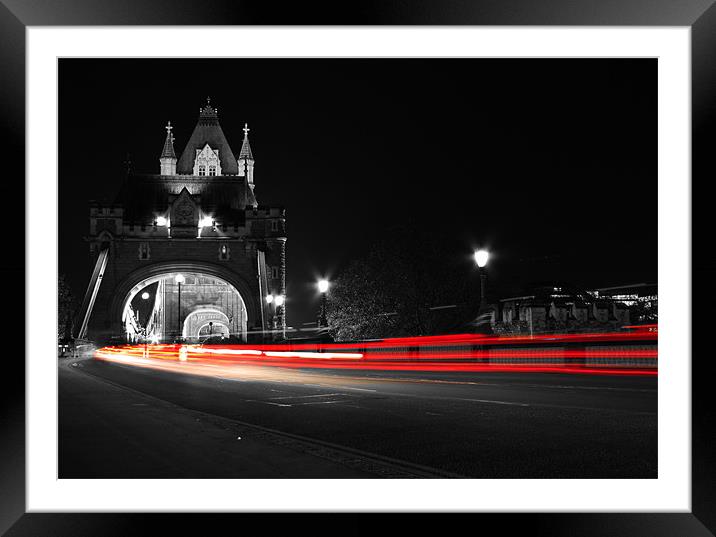 Tower Bridge Light Trails Framed Mounted Print by Toon Photography