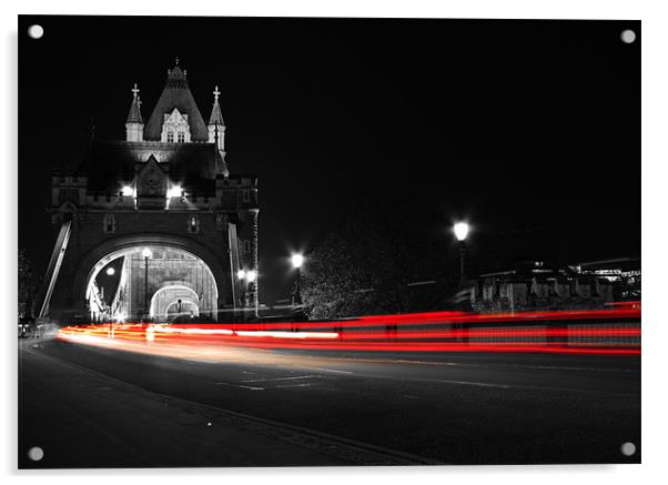 Tower Bridge Light Trails Acrylic by Toon Photography