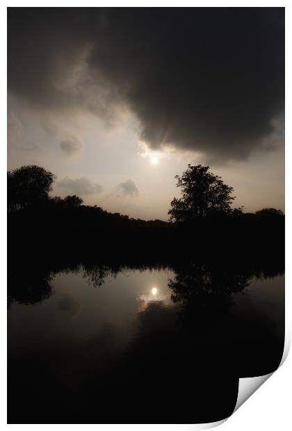 Sunset river Print by Simon Wrigglesworth