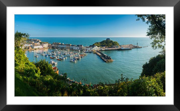 Sunrise over the tourist town of Ilfracombe in Dev Framed Mounted Print by Steve Heap