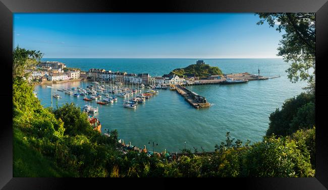 Sunrise over the tourist town of Ilfracombe in Dev Framed Print by Steve Heap