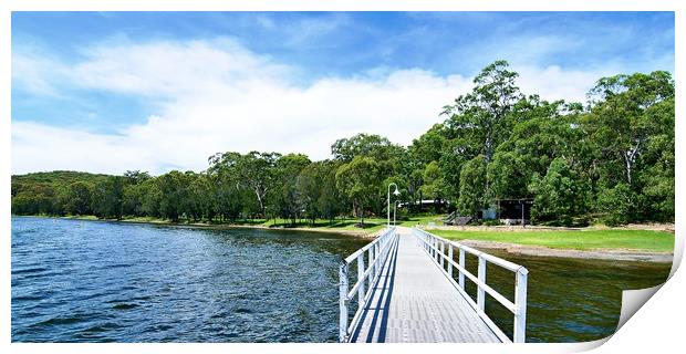 Waterfront Park and Lake Jetty Print by Geoff Childs
