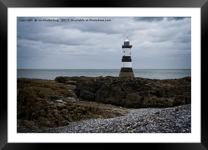 View Of The Trwyn Du Lighthouse Framed Mounted Print by rawshutterbug 